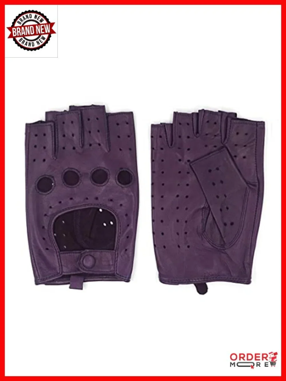 Women's Fingerless Lambskin Leather Driving Gloves GL012